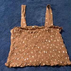 American Eagle ruched daisy tank top